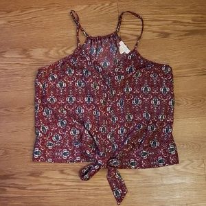 Burgundy and Navy Paisley Camisole